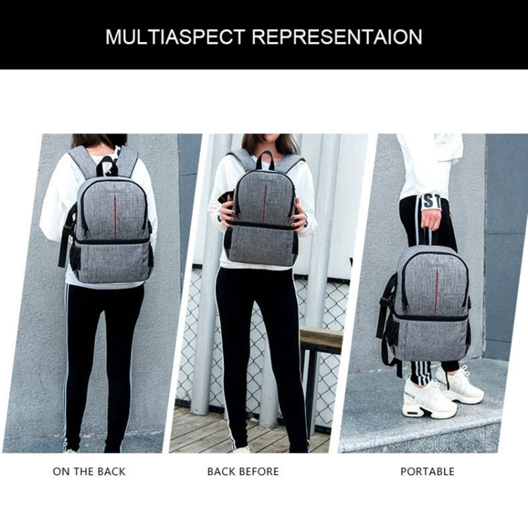 Multi-functional Waterproof Nylon Shoulder Backpack Padded Shockproof Camera Case Bag for Nikon Canon DSLR Cameras(Black) by buy2fix