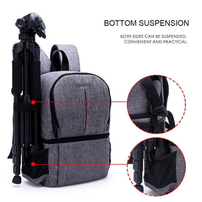 Multi-functional Waterproof Nylon Shoulder Backpack Padded Shockproof Camera Case Bag for Nikon Canon DSLR Cameras(Black) by buy2fix