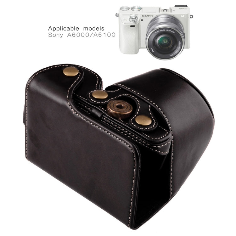Full Body Camera PU Leather Case Bag with Strap for Sony A6000 / A6300 / Nex 6(Black) by buy2fix