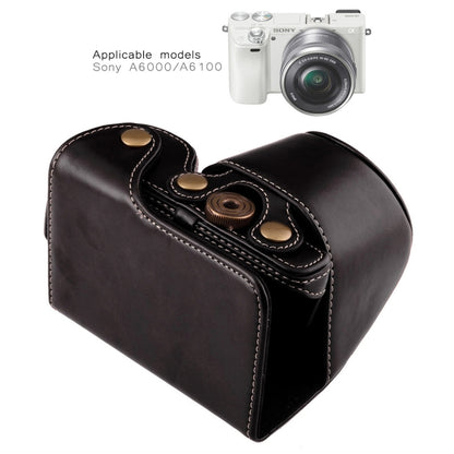 Full Body Camera PU Leather Case Bag with Strap for Sony A6000 / A6300 / Nex 6(Black) by buy2fix