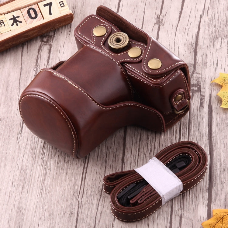 Full Body Camera PU Leather Case Bag with Strap for Canon EOS M10(Coffee) by buy2fix