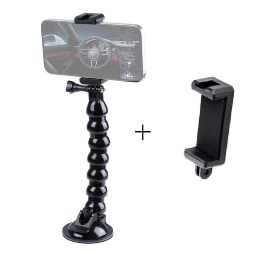 Extended Suction Cup Jaws Flex Clamp Mount with Cold Shoe Phone Clamp (Black) - Holder by buy2fix | Online Shopping UK | buy2fix