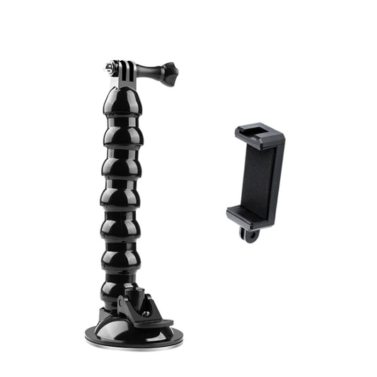 Extended Suction Cup Jaws Flex Clamp Mount with Cold Shoe Phone Clamp (Black) - Holder by buy2fix | Online Shopping UK | buy2fix