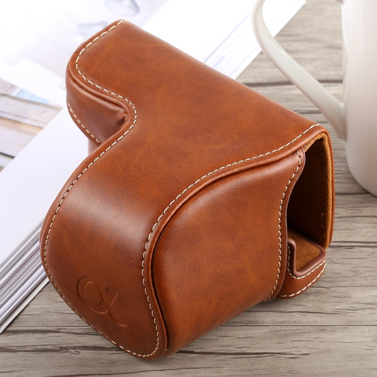 Full Body Camera PU Leather Case Bag with Strap for Sony A5100 (Brown) - Leather Bag by buy2fix | Online Shopping UK | buy2fix