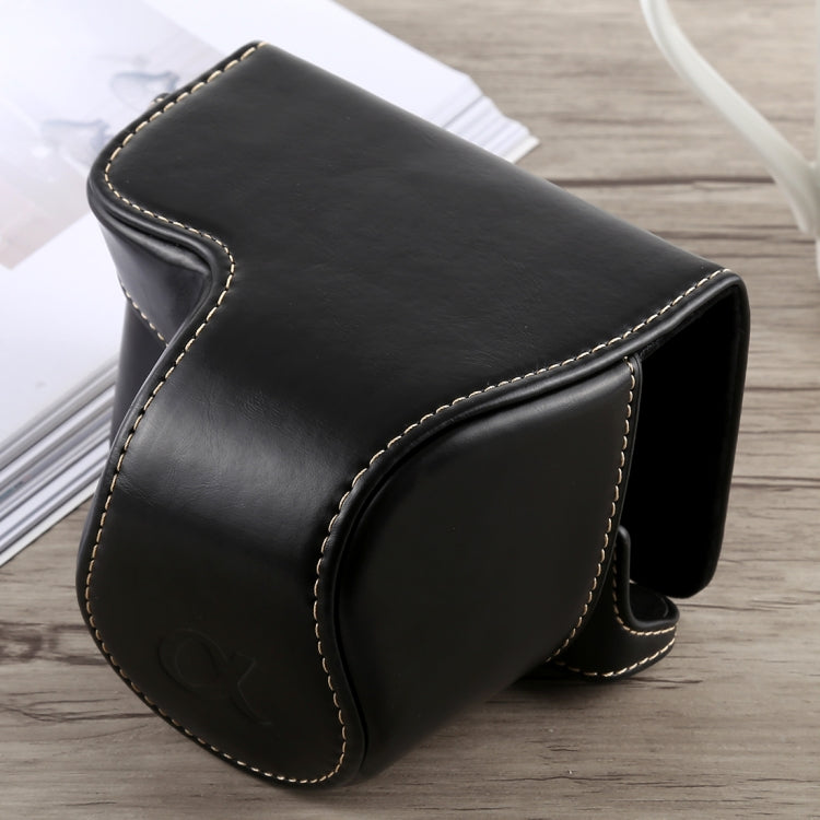 Full Body Camera PU Leather Case Bag with Strap for Sony A6300(Black) by buy2fix