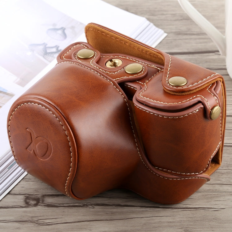 Full Body Camera PU Leather Case Bag with Strap for Sony A6300(Brown) by buy2fix