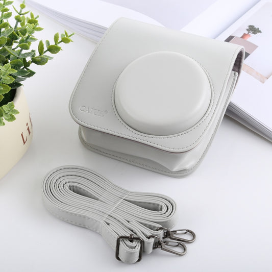 Retro Style Full Body Camera PU Leather Case Bag with Strap for FUJIFILM instax mini 9 / mini 8+ / mini 8(White) by buy2fix