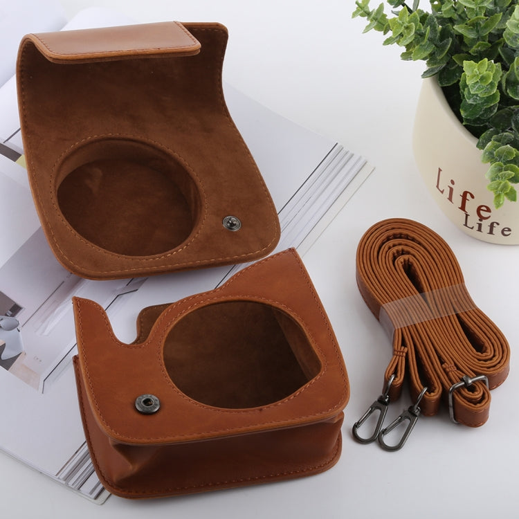 Retro Style Full Body Camera PU Leather Case Bag with Strap for FUJIFILM instax mini 9 / mini 8+ / mini 8(Brown) by buy2fix