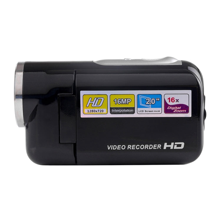 1280x720P HD 16X Digital Zoom 16.0 MP Digital Video Camera Recorder with 2.0 inch LCD Screen(Black) - Video Cameras by buy2fix | Online Shopping UK | buy2fix