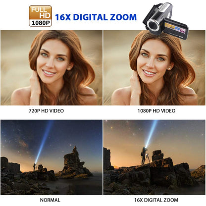1280x720P HD 16X Digital Zoom 16.0 MP Digital Video Camera Recorder with 2.0 inch LCD Screen(Black) - Video Cameras by buy2fix | Online Shopping UK | buy2fix