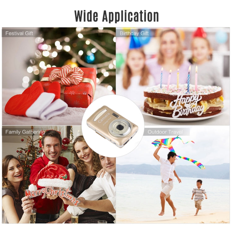 1280x720P HD 4X Digital Zoom 16.0 MP Digital Video Camera Recorder with 2.4 inch TFT Screen(Gold) - Video Cameras by buy2fix | Online Shopping UK | buy2fix