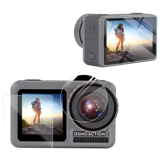 For DJI Osmo Action 3-in-1 Lens Front and Back LCD Display HD Protective Film by buy2fix