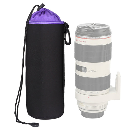 SLR Camera Lens Bag Micro Single Lens Bag Lens Inner Bile Bag Waterproof Protective Case Plus Velvet Thickening, Diameter: 10cm, Height: 25cm(Purple) by buy2fix