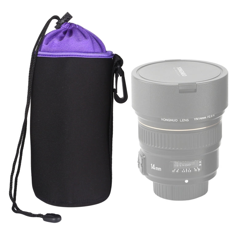 SLR Camera Lens Bag Micro Single Lens Bag Lens Inner Bile Bag Waterproof Protective Case Plus Velvet Thickening, Diameter: 10cm, Height: 14cm(Purple) by buy2fix