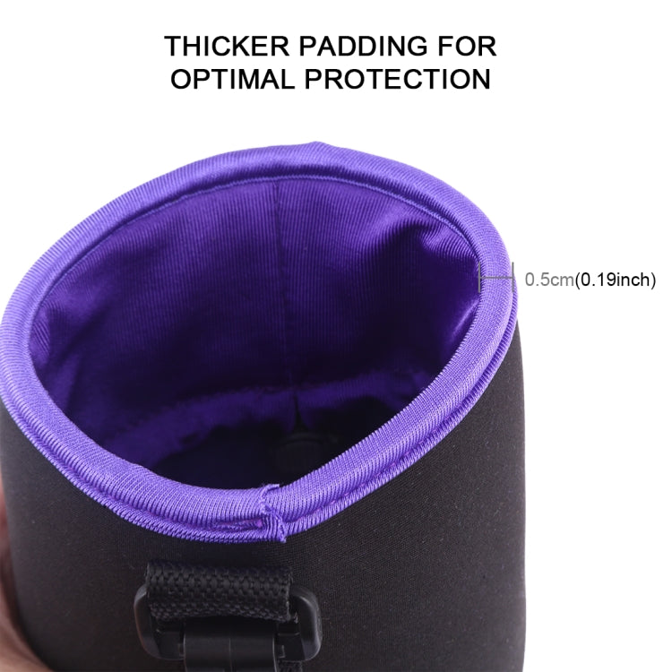 SLR Camera Lens Bag Micro Single Lens Bag Lens Inner Bile Bag Waterproof Protective Case Plus Velvet Thickening, Diameter: 10cm, Height: 14cm(Purple) by buy2fix