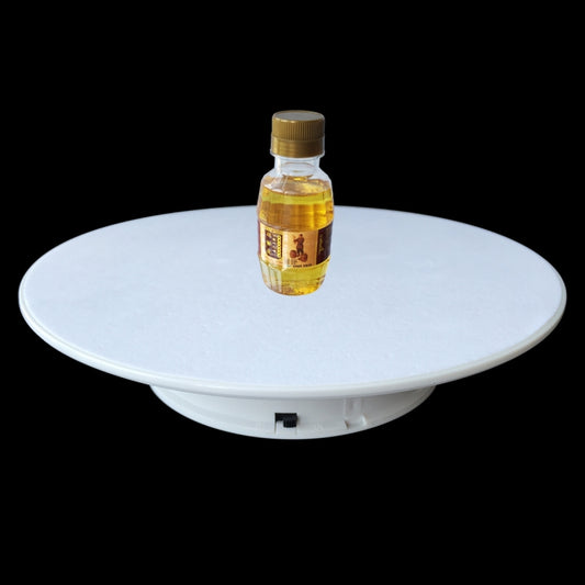 25cm 360 Degree Electric Rotating Turntable Display Stand Video Shooting Props Turntable for Photography, Load 3kg, Powered by Battery(White) -  by buy2fix | Online Shopping UK | buy2fix