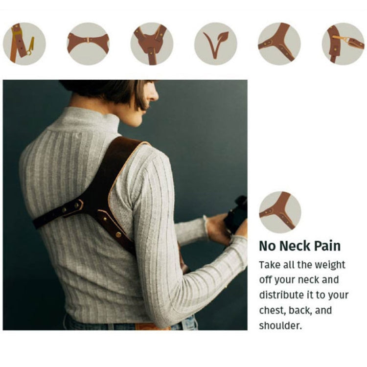 Quick Release Anti-Slip Shoulder Leather Harness Camera Strap with Metal Hook for SLR / DSLR Cameras (Left Shoulder) by buy2fix