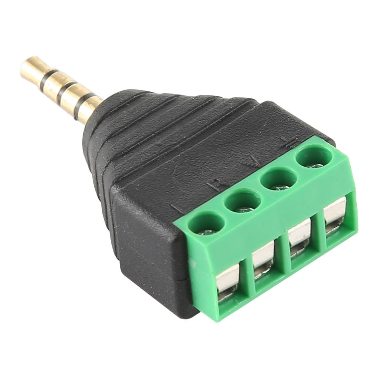 3.5mm Male Plug 4 Pole 4 Pin Terminal Block Stereo Audio Connector - Audio Adapter by buy2fix | Online Shopping UK | buy2fix