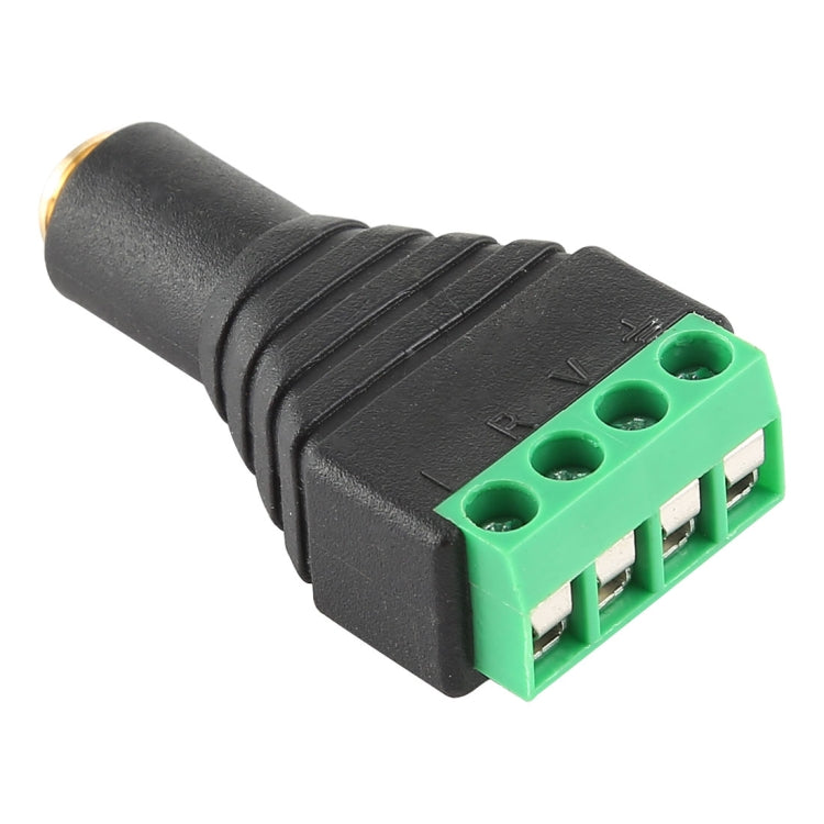 3.5mm Female Plug 4 Pin Terminal Block Stereo Audio Connector by buy2fix