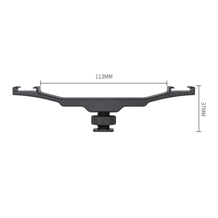 YELANGU YLG0702A Dual Cold Hot Shoe Mount Adapter Aluminum Alloy Extension Bracket (Black) - Stand Bracket by YELANGU | Online Shopping UK | buy2fix
