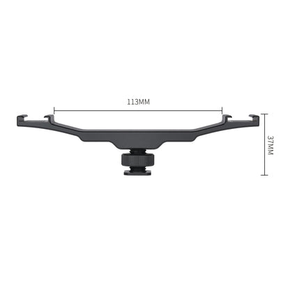 YELANGU YLG0702A Dual Cold Hot Shoe Mount Adapter Aluminum Alloy Extension Bracket (Black) - Stand Bracket by YELANGU | Online Shopping UK | buy2fix