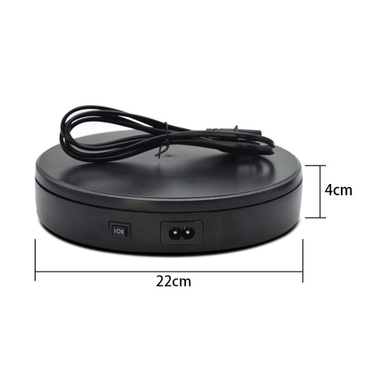 22cm Electric Rotating Turntable Display Stand Live Video Shooting Props Turntable Jewelry Shoes Display Platform, US Plug(Black) -  by buy2fix | Online Shopping UK | buy2fix