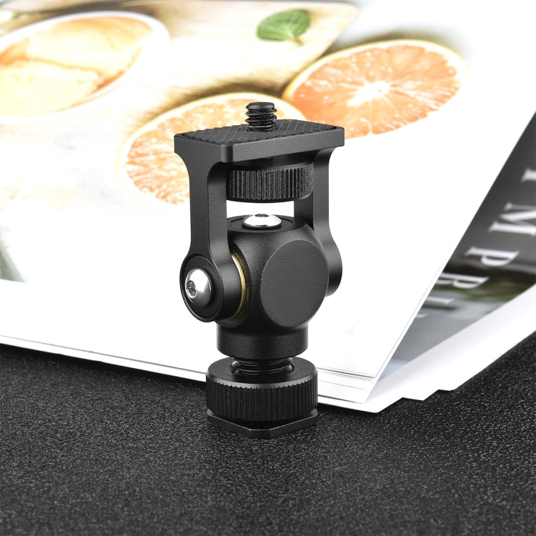 YELANGU 180 Degree Swing Mini Tripod Ball Head Bracket Cold Shoe Mount 1/4 inch Screw Adapter(Black) - Tripod Heads by YELANGU | Online Shopping UK | buy2fix