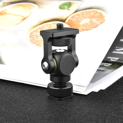 YELANGU 180 Degree Swing Mini Tripod Ball Head Bracket Cold Shoe Mount 1/4 inch Screw Adapter(Black) - Tripod Heads by YELANGU | Online Shopping UK | buy2fix
