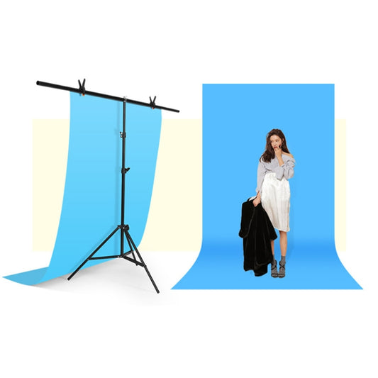200x200cm T-Shape Photo Studio Background Support Stand Backdrop Crossbar Bracket Kit with Clips, No Backdrop - Support Stands by buy2fix | Online Shopping UK | buy2fix