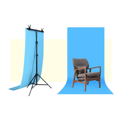 70x200cm T-Shape Photo Studio Background Support Stand Backdrop Crossbar Bracket Kit with Clips, No Backdrop - Support Stands by buy2fix | Online Shopping UK | buy2fix