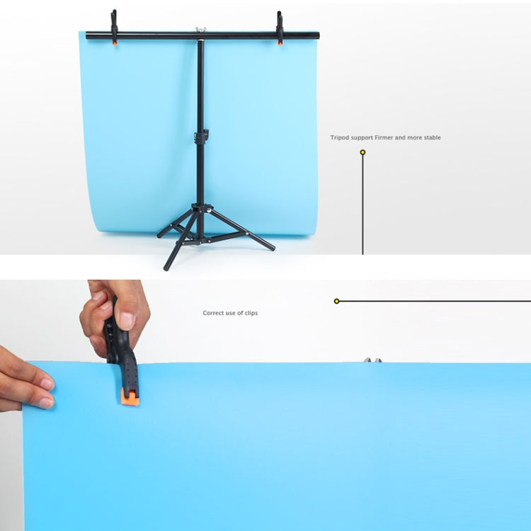 70x200cm T-Shape Photo Studio Background Support Stand Backdrop Crossbar Bracket Kit with Clips, No Backdrop - Support Stands by buy2fix | Online Shopping UK | buy2fix