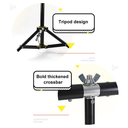 70x200cm T-Shape Photo Studio Background Support Stand Backdrop Crossbar Bracket Kit with Clips, No Backdrop - Support Stands by buy2fix | Online Shopping UK | buy2fix