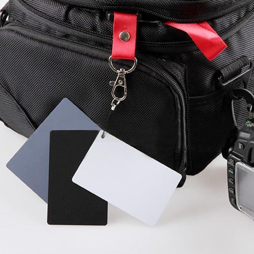 3 in 1 Black White Gray Balance Card / Digital Gray Card with Strap, Works with Any Digital Camera, File Form: RAW and JPEG, Size: 8.7cm x 5.5cm by buy2fix