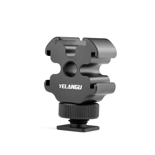 YELANGU YLG0601A A68 3-Head Cold Shoe Mount Adapter Microphone Flash Light Metal Holder Bracket(Black) - Tripod Heads by YELANGU | Online Shopping UK | buy2fix