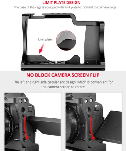 YELANGU C14-A YLG0714A-A Video Camera Cage Stabilizer for Canon EOS M50 (Black) - Camera Cage by YELANGU | Online Shopping UK | buy2fix
