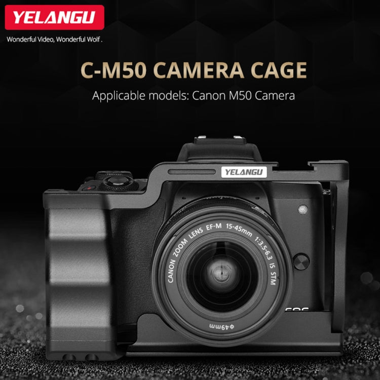 YELANGU C14-A YLG0714A-A Video Camera Cage Stabilizer for Canon EOS M50 (Black) - Camera Cage by YELANGU | Online Shopping UK | buy2fix