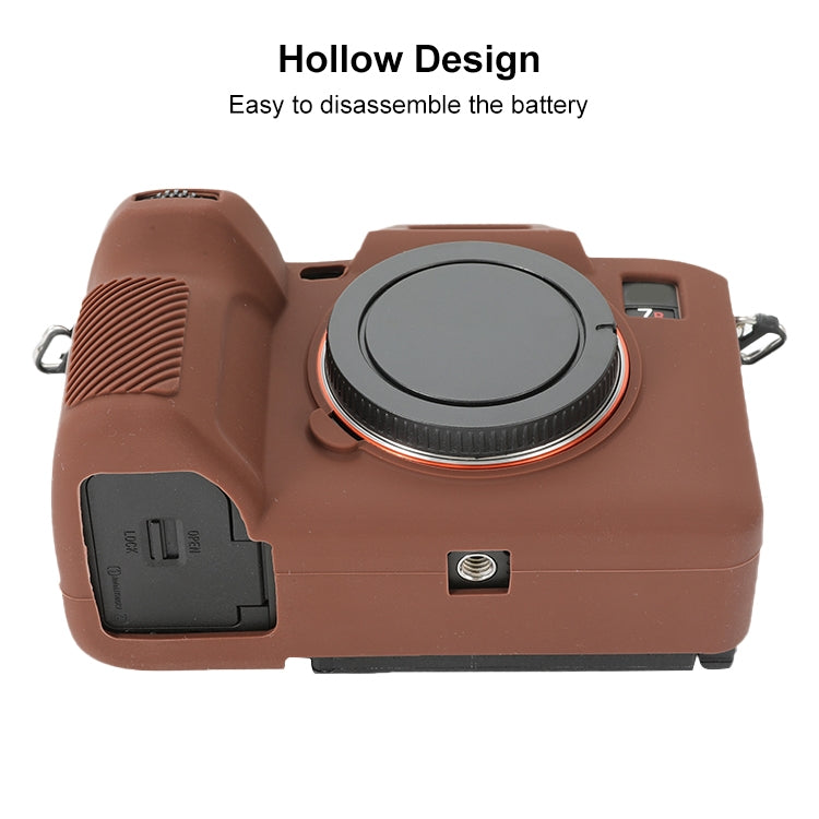 For Sony ILCE-7RM5 / Alpha 7R V Soft Silicone Protective Case (Coffee) by buy2fix