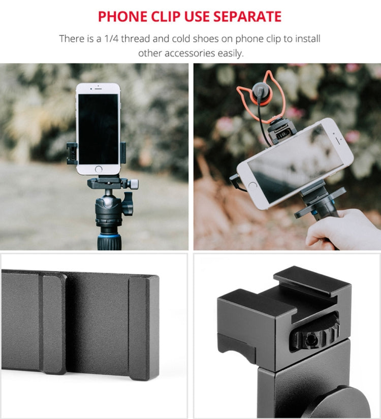 YELANGU PC08 YLG0117A Handheld Grip Holder Bracket with Mobile Phone Metal Clamp (Black) - Hand Held Monopod by YELANGU | Online Shopping UK | buy2fix