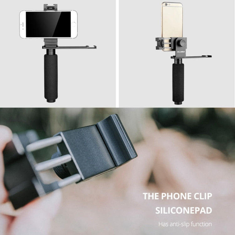 YELANGU PC08 YLG0117A Handheld Grip Holder Bracket with Mobile Phone Metal Clamp (Black) - Hand Held Monopod by YELANGU | Online Shopping UK | buy2fix