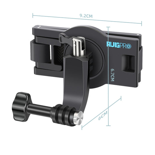 RUIGPRO 360 Degree Rotating Quick Release Strap Mount Shoulder Backpack Mount for GoPro, Insta360, DJI and Other Action Cameras(Black) - Backpack Clip by RUIGPRO | Online Shopping UK | buy2fix