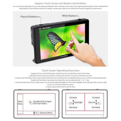 FEELWORLD LUT6 1920x1080 2600 nits 6 inch IPS Screen HDMI 4K Touch Control Camera Field Monitor - On-camera Monitors by FEELWORLD | Online Shopping UK | buy2fix