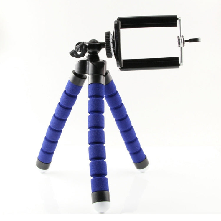 Mini Octopus Flexible Foam Tripod Holder with Phone Clamp & Remote Control (Blue) - Stand by buy2fix | Online Shopping UK | buy2fix