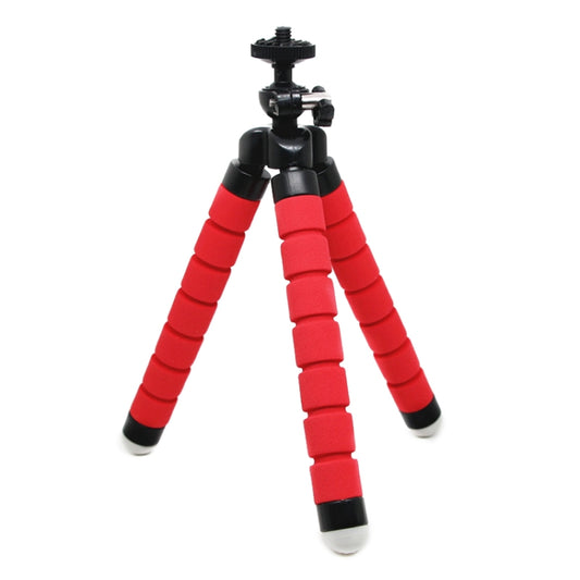 Mini Octopus Flexible Foam Tripod Holder with Phone Clamp & Remote Control (Red) - Stand by buy2fix | Online Shopping UK | buy2fix
