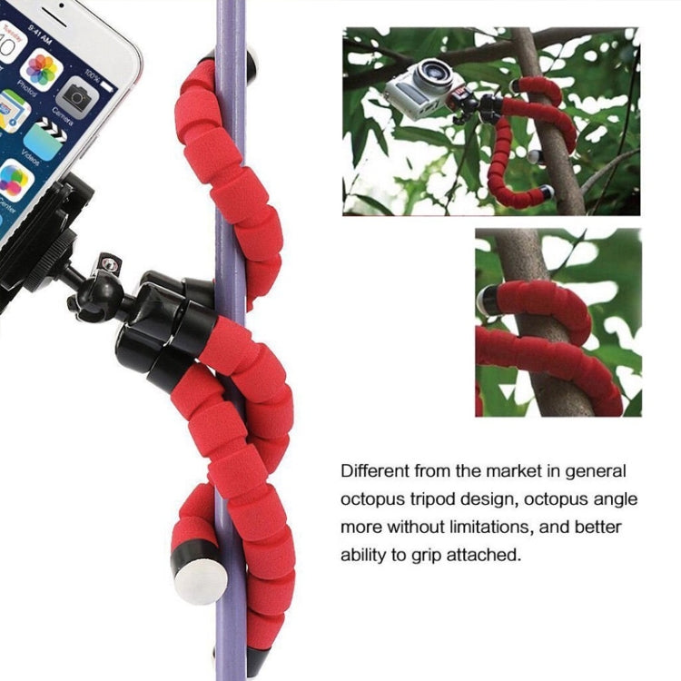 Mini Octopus Flexible Foam Tripod Holder with Phone Clamp & Remote Control(Black) - Stand by buy2fix | Online Shopping UK | buy2fix