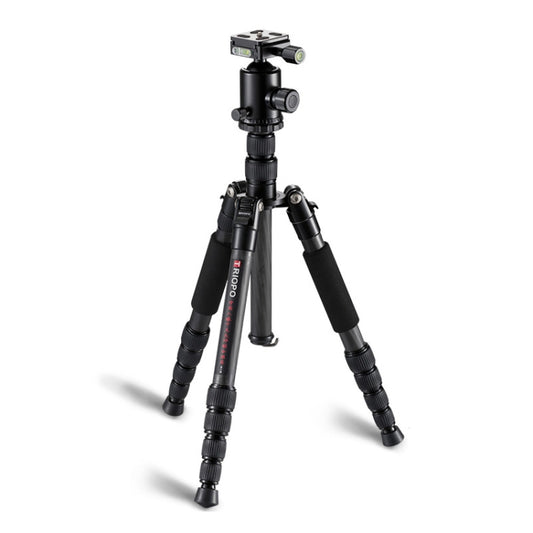 TRIOPO T259G+Q2 Adjustable Portable Carbon Fiber Tripod with Q-2 Ball Head for SLR Camera - Tripods by TRIOPO | Online Shopping UK | buy2fix