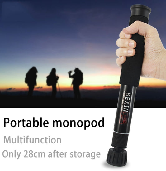 BEXIN P308C Portable Travel Outdoor DSLR Camera Aluminum Alloy Monopod Holder (Black) - Monopods by BEXIN | Online Shopping UK | buy2fix