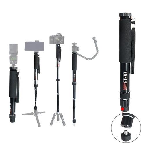 BEXIN P308A Portable Travel Outdoor DSLR Camera Aluminum Alloy Monopod Holder (Black) - Monopods by BEXIN | Online Shopping UK | buy2fix