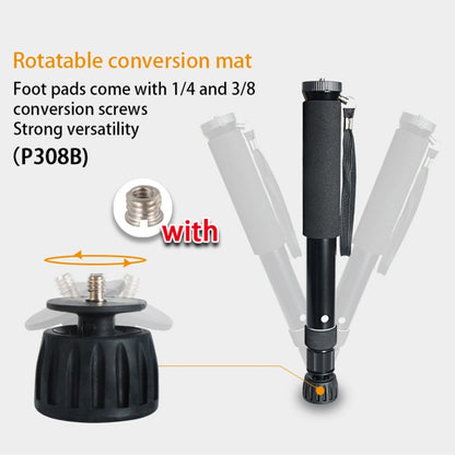 BEXIN P308B Portable Travel Outdoor DSLR Camera Aluminum Alloy Monopod Holder (Black) - Monopods by BEXIN | Online Shopping UK | buy2fix