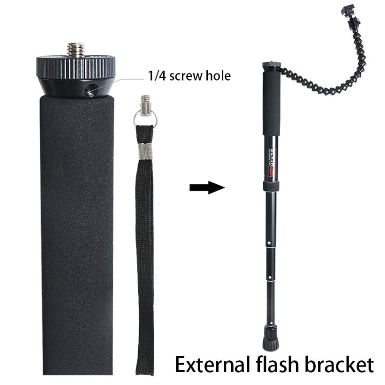 BEXIN P308B Portable Travel Outdoor DSLR Camera Aluminum Alloy Monopod Holder (Black) - Monopods by BEXIN | Online Shopping UK | buy2fix
