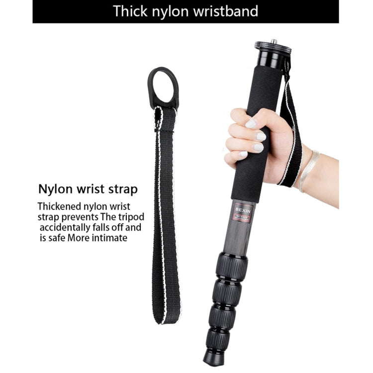 BEXIN MCS285 Portable Travel Outdoor DSLR Camera Carbon Fiber Monopod Holder (Black) - Monopods by BEXIN | Online Shopping UK | buy2fix